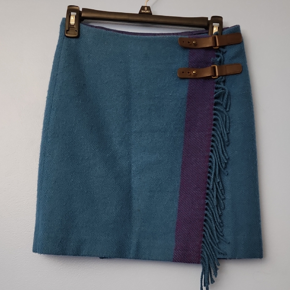 Vintage Ralph Lauren Wrap Wool Skirt W/Fringe